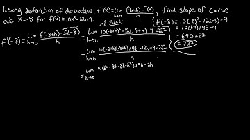 Section 3.1 Find Slope of Curve at a Point Problem 1