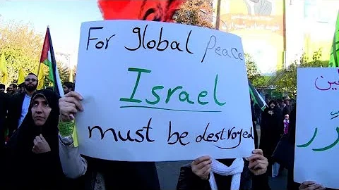 Iran protesters say Trump speeding up the end of Israel