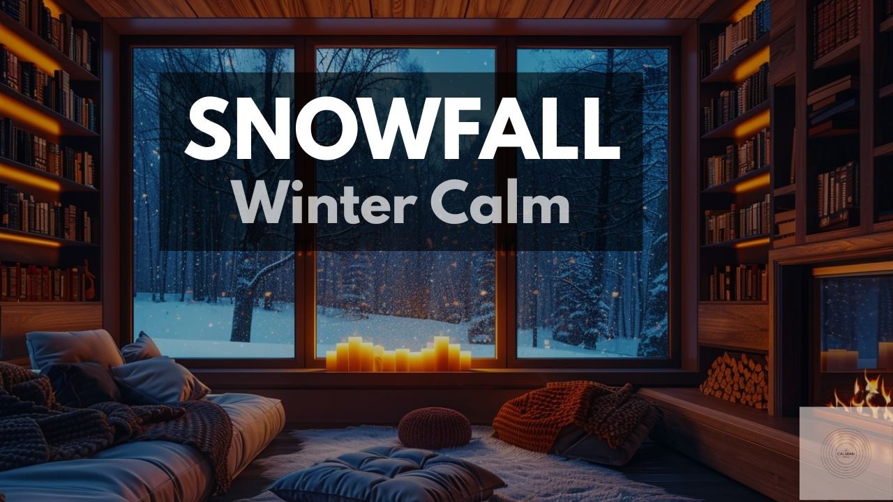 Snowfall Night ❄️ Winter Ambience | Calm Music, Falling Snow, Deep Focus