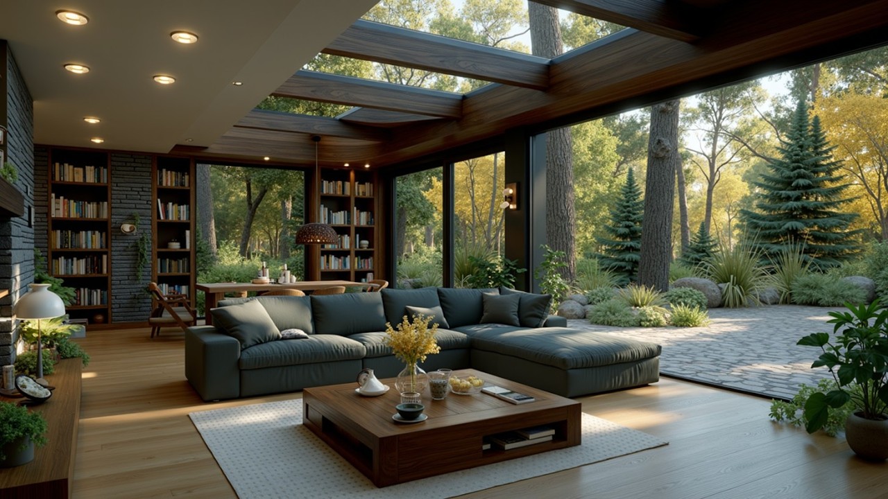 Джаз в Гостиной с Видом на Лес ~ Уютная Осенняя Атмосфера Природы и Плавные Мелодии