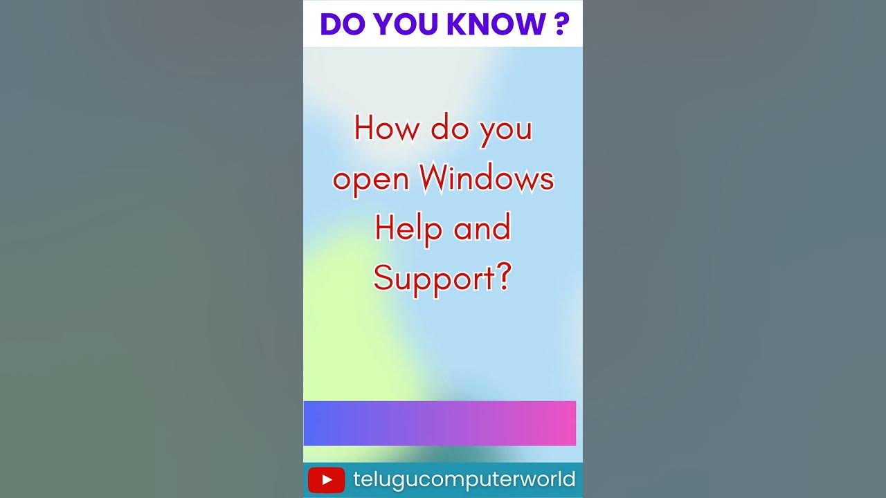 how-do-you-open-windows-help-and-support-youtube