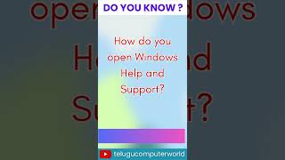 How do you open Windows Help and Support
