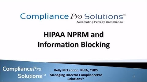HIPAA and Information Blocking: Part 1: NPRM