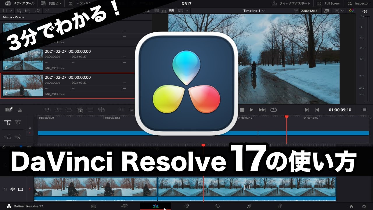 3分でわかるdavinci Resolve 17の使い方 Youtube