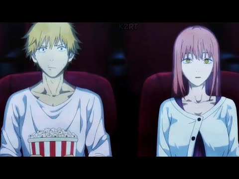 Chainsaw man-Denji and Makima watching movie scene 😂|anime sus moments!