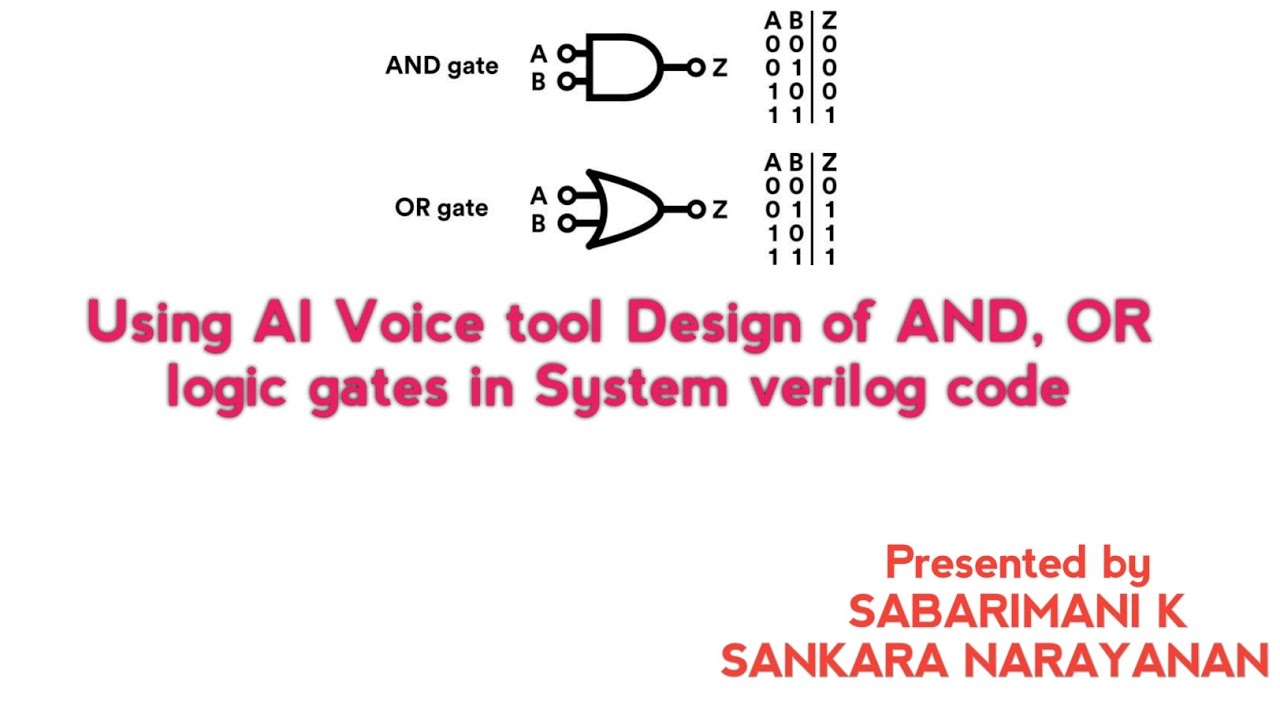 Using AI Voice tool Design of AND, OR logic gates in System verilog ...