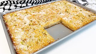 بسبوسة الحليب الدافىء (بدون بيض) eggless basbousa