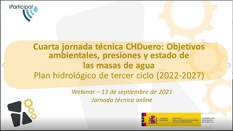 Jornada temática 4: Objetivos ambientales, presiones y estado de las masas de agua (webinar)
