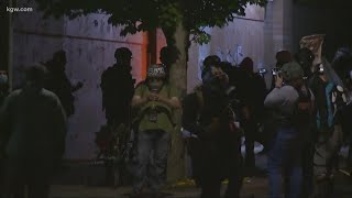 Protesters gather for 'round 2' of rallies in Southeast Portland; police declare unlawful assembly