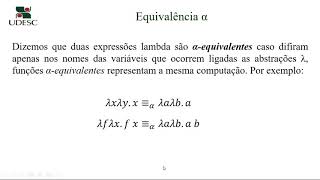 Uma Brevíssima Introdução ao Cálculo Lambda (Aula 8).
