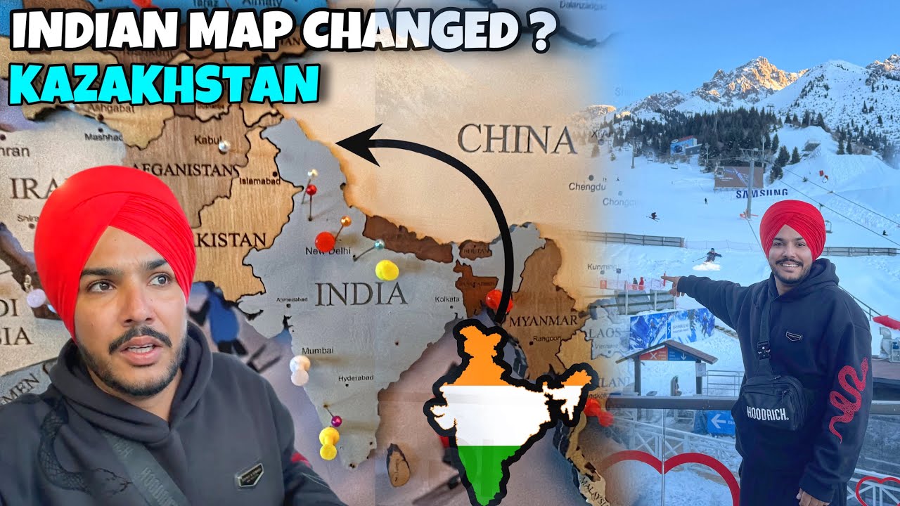 INDIAN WRONG MAP 🇮🇳IN CHINA KAZAKHSTAN 😱 SHYMBULAK SKI RESORT IN 500/-