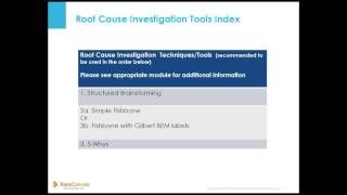 3 5 CAPA Lifeycle Tools FINAL Root Cause Investigation Tools