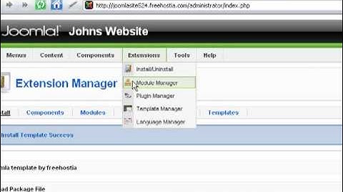 How to install a Joomla template (downloaded free from FreeHostia.com)