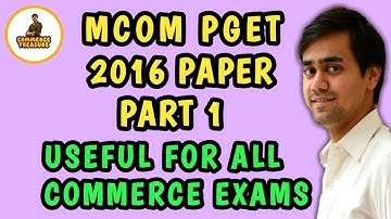 MCom PGET 2016 Exam Part 1 Karnatak University Dharwad. For all Commerce Exams.
