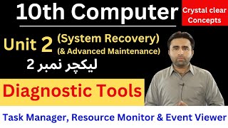 Task Manager, Resource Monitor &amp; Event Viewer | Built in Diagnostic Tools | 10th Computer chapter 2