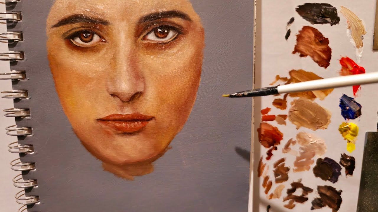 How to Blend Skin Tone with Oil Paint | Realistic  Portrait Painting in Oil By RaiArt89