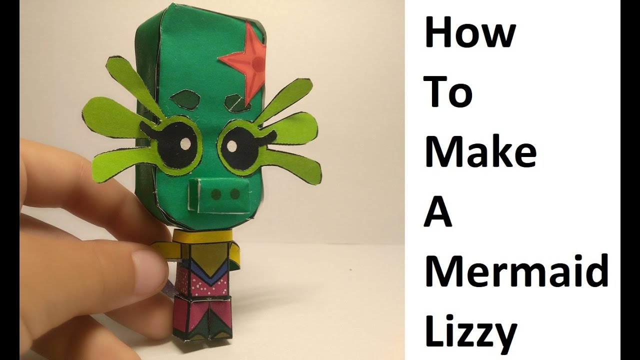 How to make a paper Mermaid Lizzy ( Zooba ) Papercraft toy. Easy to ...