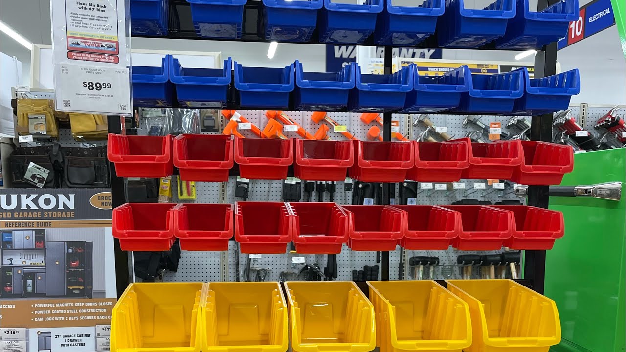 Floor Bin Rack w/ 47 Bins