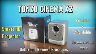 TONZO CINEMA X2 Portable HD 720P Android smart projector | Unboxing | Full Review | in hindi