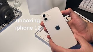 iphone 12 white unboxing 🔲 | accessories + camera test and set-up