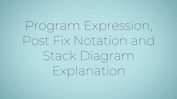 Program Expression , Post Fix Notation and Stack Diagram Explanation