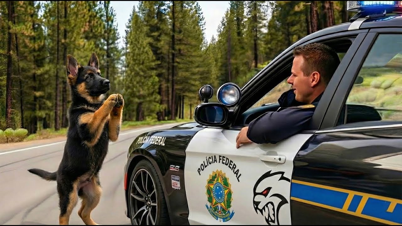 Filhote de Pastor Alemão implorou por ajuda a um homem — mas você não vai acreditar no que aconte