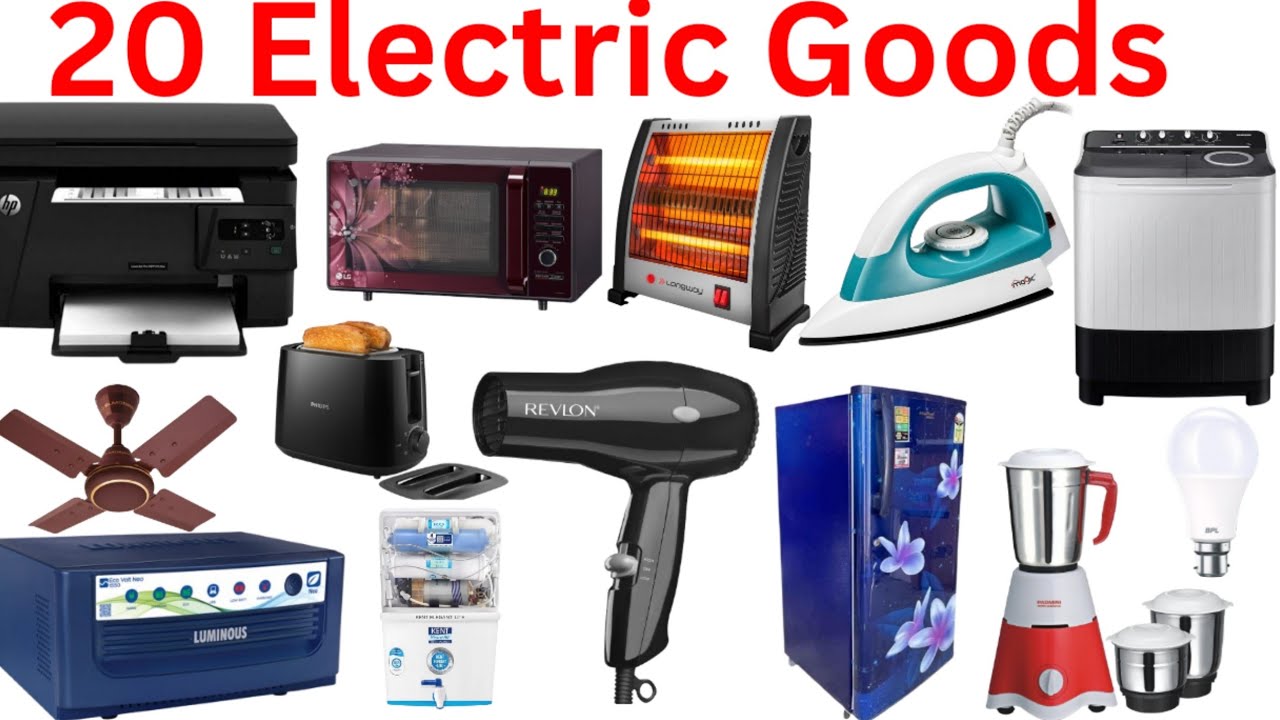 20 Electric Goods Name For Kids |Learn Electric Goods Name With Fun| Kids Learning Video|