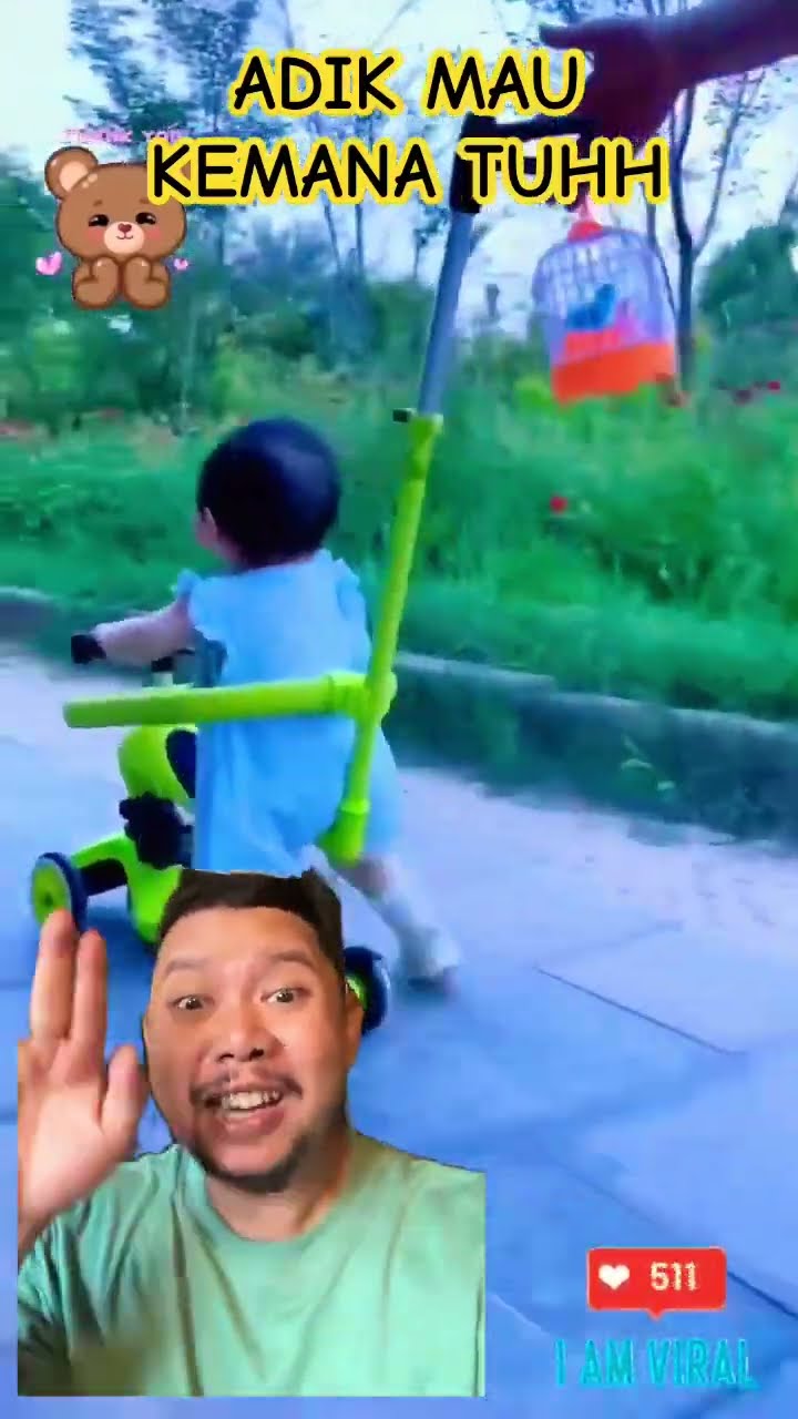 ADIK LUCU BERSEPEDA BAWA SANGKAR BURUNG!!!??? #baby #cutebaby #cute #shorts