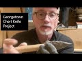 Flintknapping a knife blade from chert