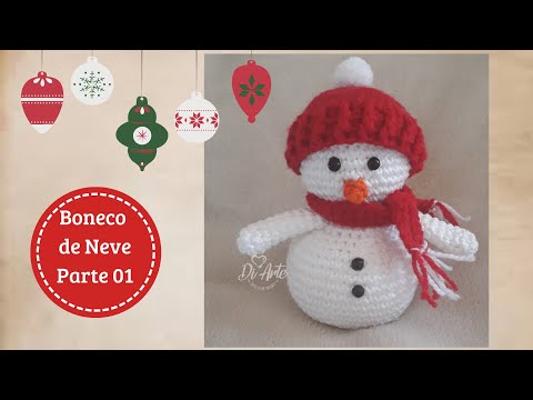 Vídeo: Como Fazer Um Boneco De Neve De Crochê