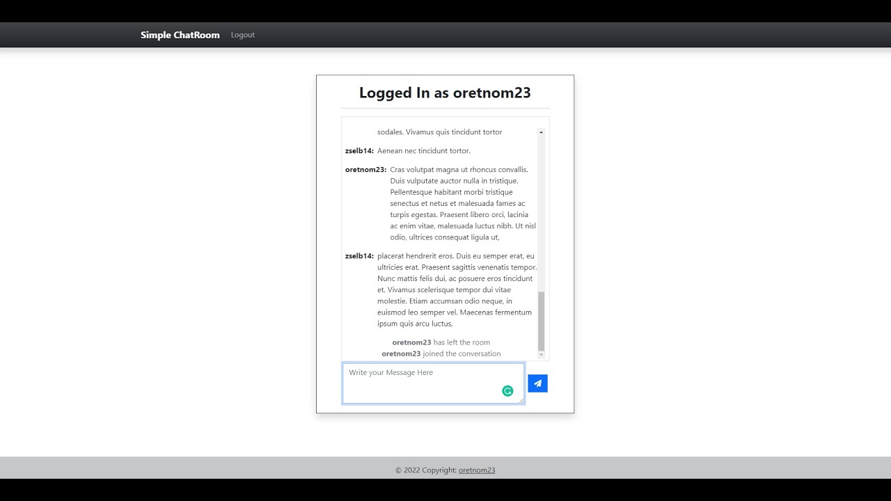 Simple Live Chat Room Site in Python using Django and WebSockets DEMO ...