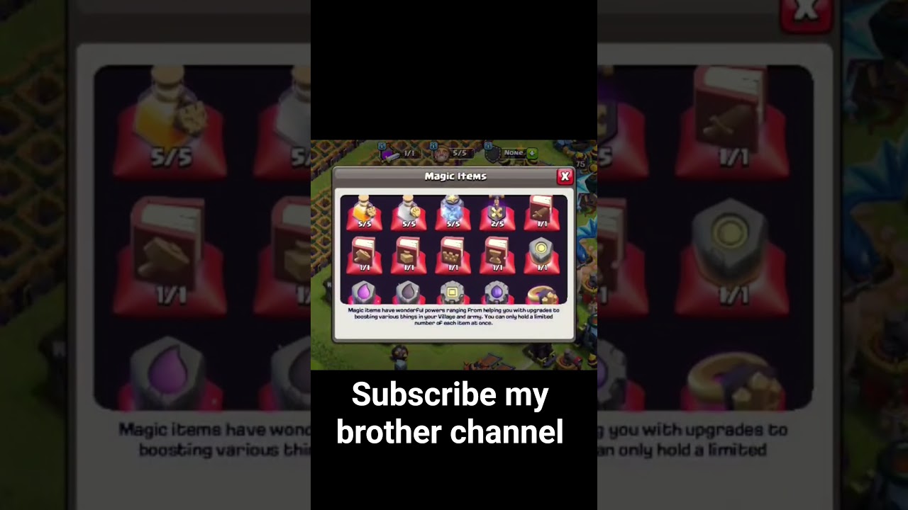 magic items in clash of clan 