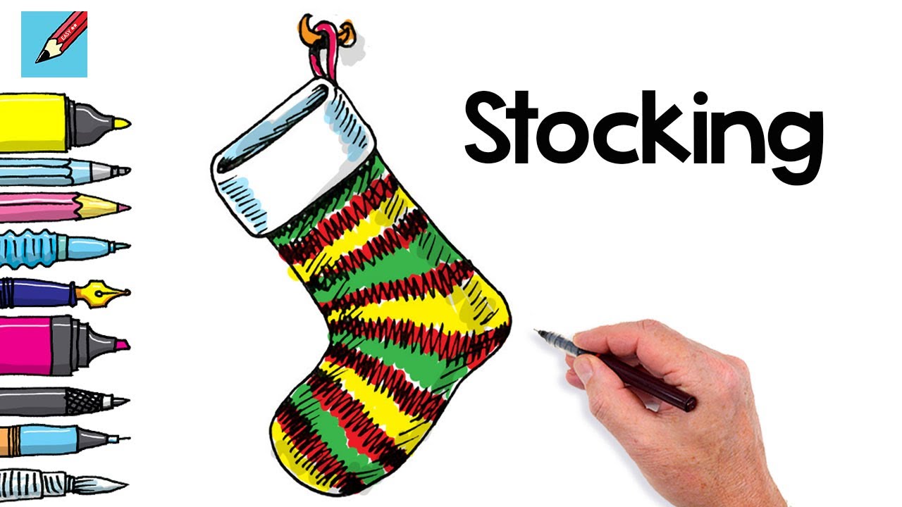 How to draw a Christmas Stocking Real Easy - YouTube
