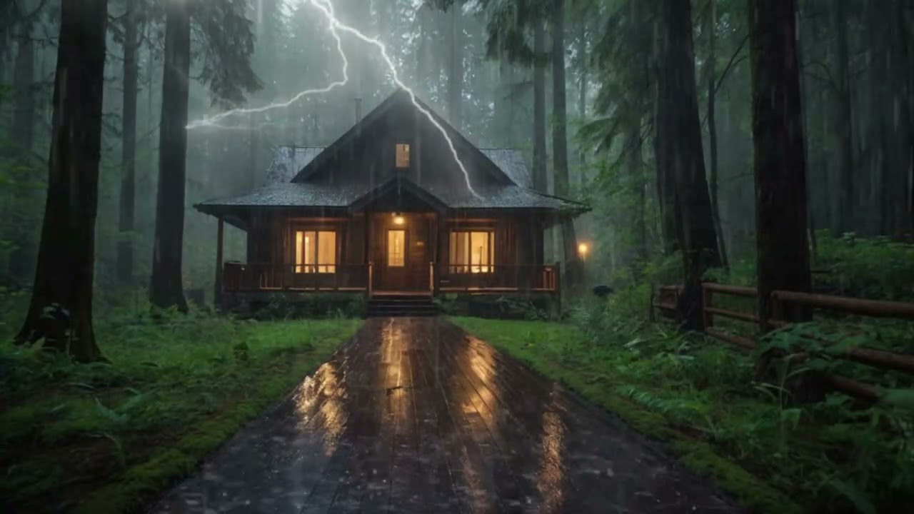 No Ads Rain Sounds for Sleeping – Deep Tin Roof Thunderstorm to Stop Overthinking and Relaxing