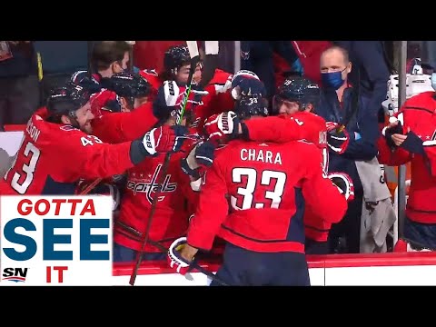 GOTTA SEE IT: Bench Goes Wild After Zdeno Chara Scores First Goal With Capitals