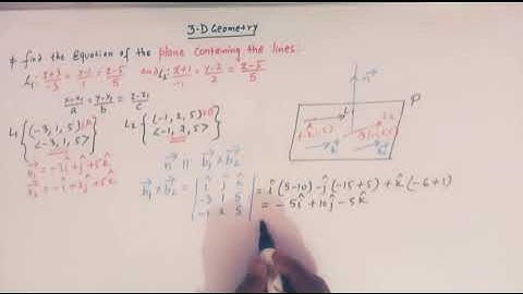 How to find the Equation of a Plane containing two lines.