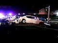 Pursuit ends in crash, suspect vehicle split in two, Driver flees and arrested, December 2, 2019