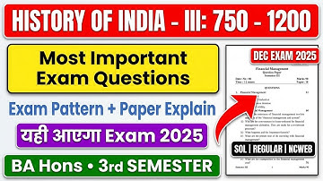 History of India III 750-1200 BA Hons 3rd Semester History Previous Question Paper Explain DU SOL