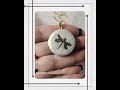 Photo Locket Dragonfly: Cream Enamel &amp; Gold-Plated Necklace