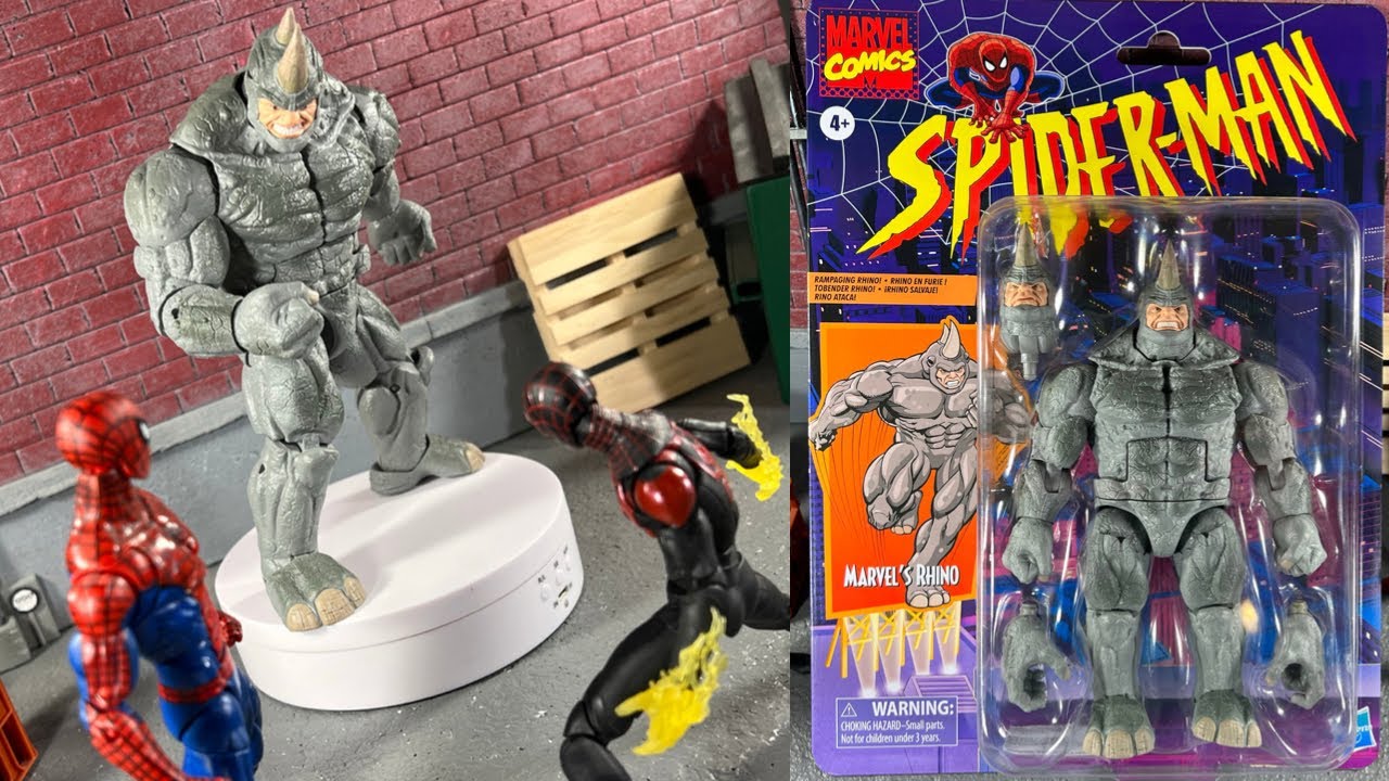 Marvel Legends Rhino Retro Spider-Man Action Figure Review - YouTube