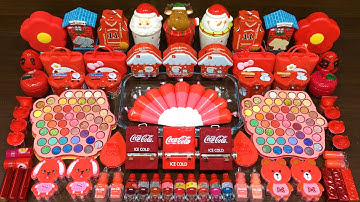 RED Slime! Mixing Random into GLOSSY Slime ! Satisfying Slime Video #373