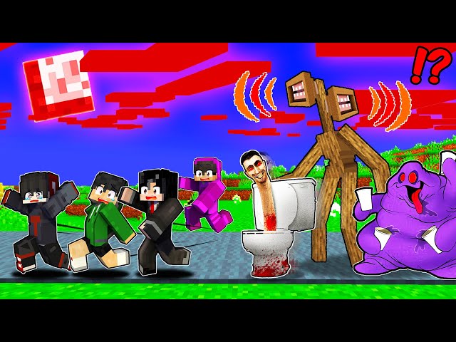 Best of Minecraft - Skibidi Toilet, Grimace, and Siren Head Hunts me in Minecraft! class=