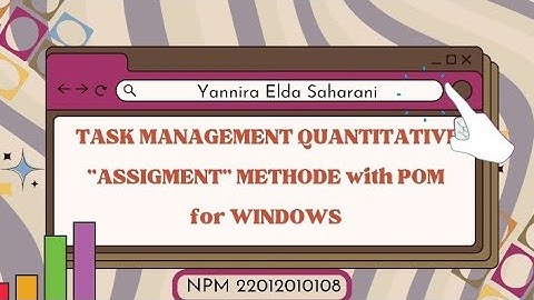 TUGAS MANAJEMEN KUANTITATIF METODE "PENUGASAN" dengan aplikasi POM for WINDOWS