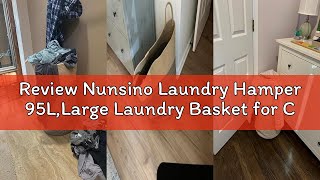 Review Nunsino Laundry Hamper 95L,Large Laundry Basket for Clothes,Decorative Storage Basket for Bla