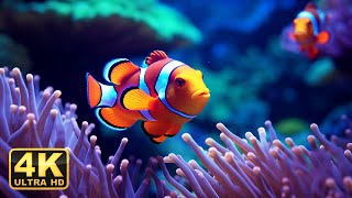 Aquarium 4K VIDEO (ULTRA HD) 🐠 Beautiful Coral Reef Fish - Relaxing Sleep Meditation Music #27