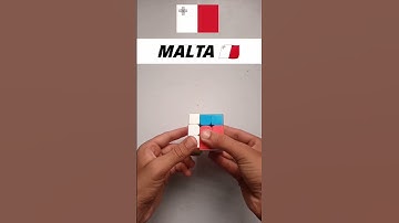 How to make a MALTA flag in cube 3x3#RUBIC #VIRAL