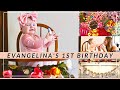 FIRST BIRTHDAY VIDEO! Evangelina turns 1 year old! One year old birthday party ideas, food, decor