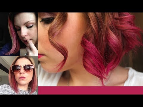 How I Dye My Hair Pink Streaks Dip Dye Youtube