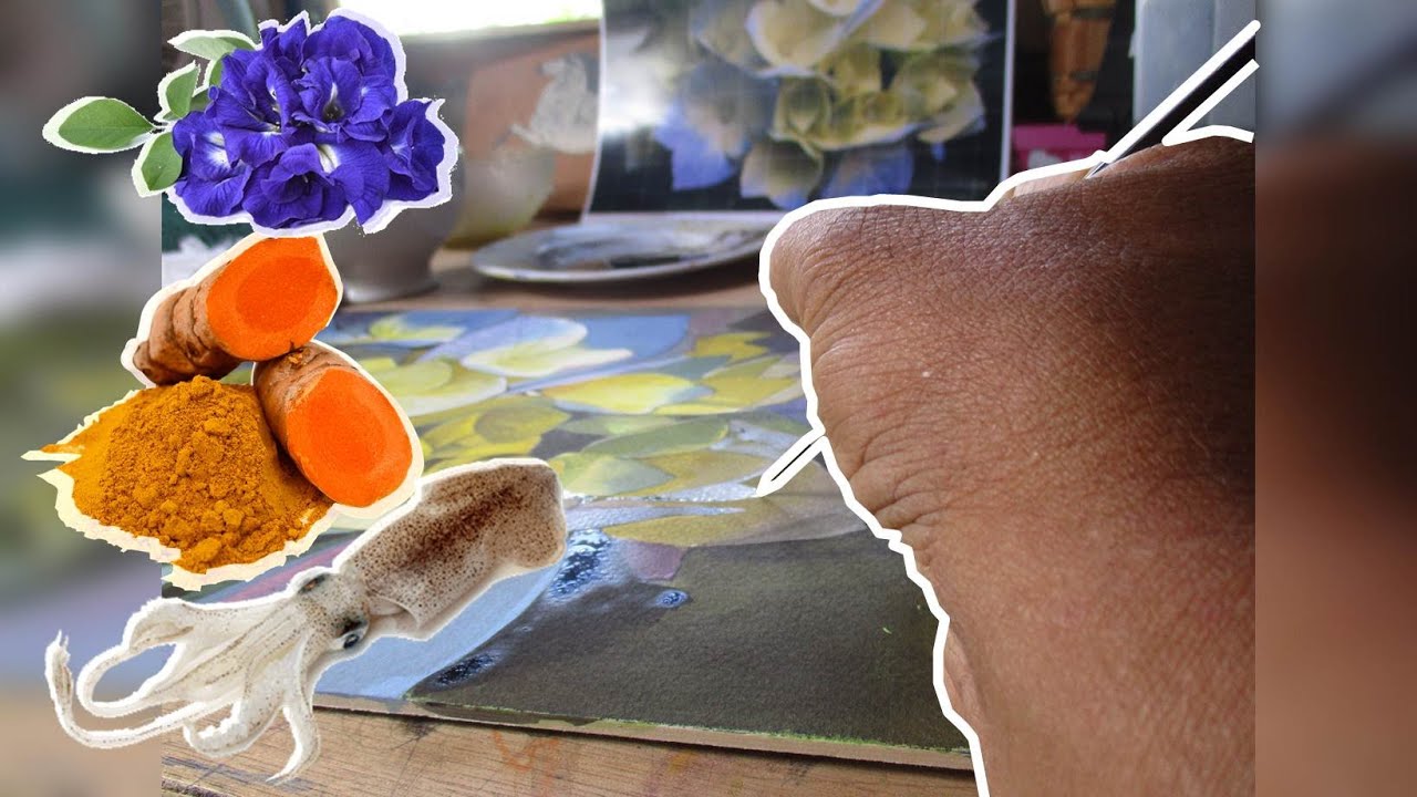 I MADE A PAINTING OUT OF TURMERIC, A FLOWER, AND SQUID INK! - YouTube