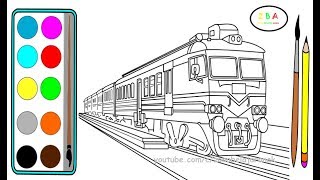 Kereta Api #2 |Cara Menggambar dan Mewarnai Kereta Api Merah